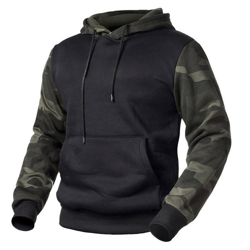 Herren Kapuzenpullover mit modernem Camouflage-Design und praktischen Taschen EB