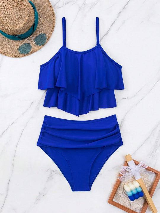 Damen Bikini-Set mit voluminösem Rüschendesign EB