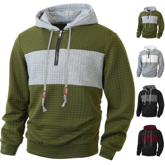Herren Hoodie mit 1/4-Reißverschluss und strukturiertem Design EB