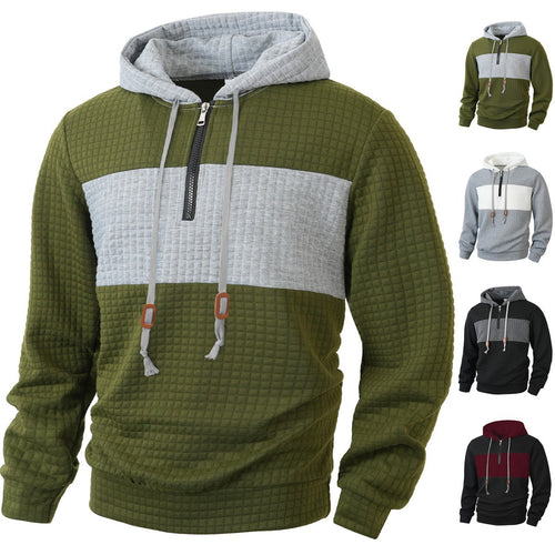 Herren Hoodie mit 1/4-Reißverschluss und strukturiertem Design EB