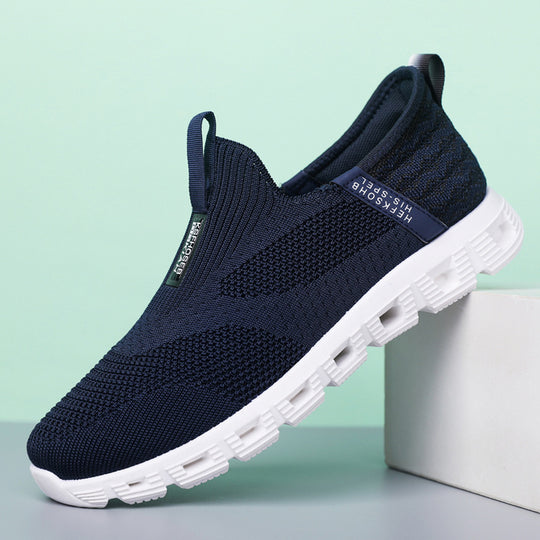 Damen Bequeme Slip-On Sneakers mit atmungsaktiver Strickoberfläche EB