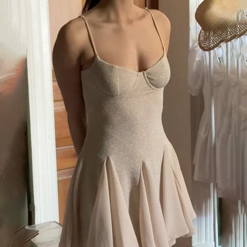 Damen Skaterkleid mit elegantem Bustier-Oberteil und Rüschen EB
