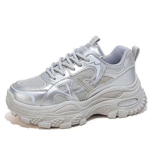 Damen Sportliche Chunky Sneakers mit atmungsaktiver Mesh-Oberfläche und stabiler Sohle EB