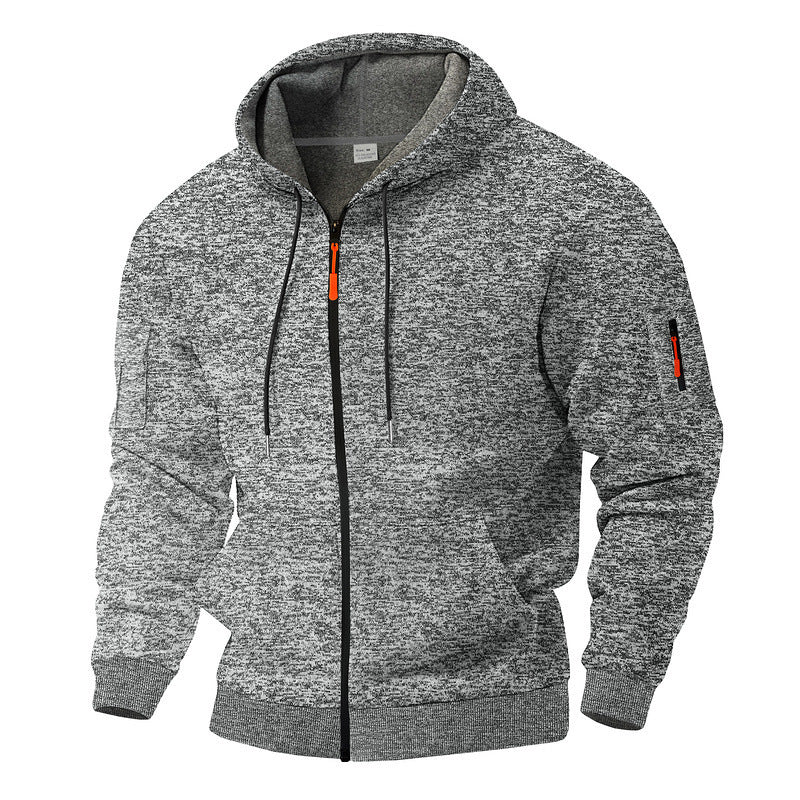 Herren Sportlicher Kapuzenpullover mit kontrastierenden Details und Reißverschluss EB
