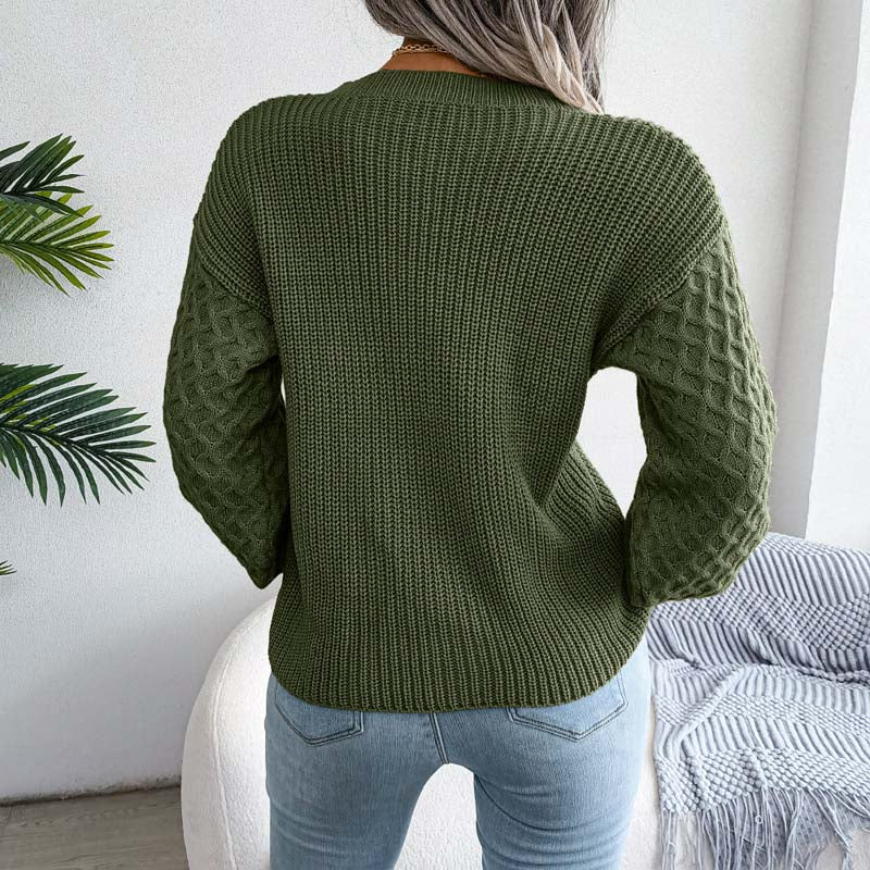 EB | Strickpullover mit Strukturärmeln Acryl Bequem und Trendy