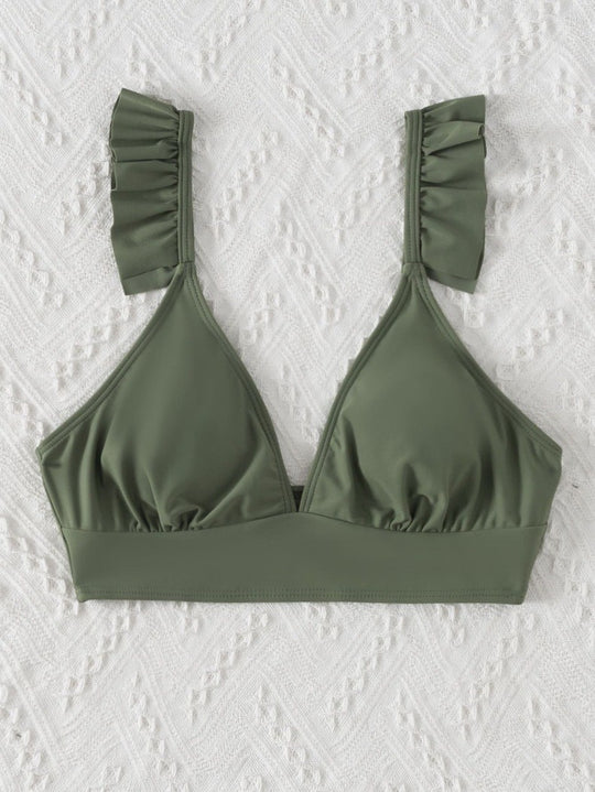 Damen Triangel-Bikinioberteil mit voluminösen Rüschendetails EB