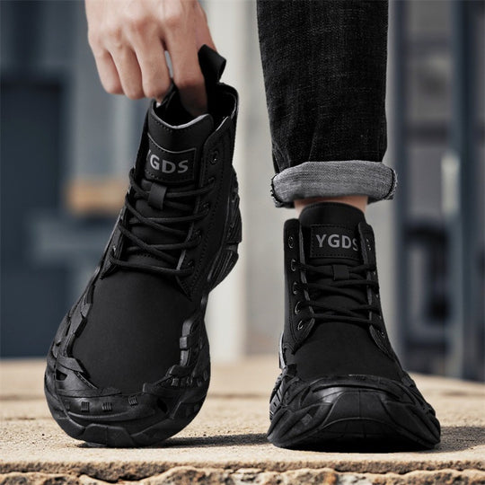 Damen Sportliche High-Top Stiefel mit futuristischem Design und rutschfester Sohle EB