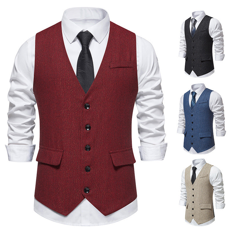 Herren elegante Weste mit feinen Knopfdetails EB