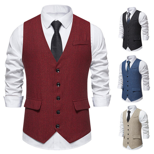 Herren elegante Weste mit feinen Knopfdetails EB