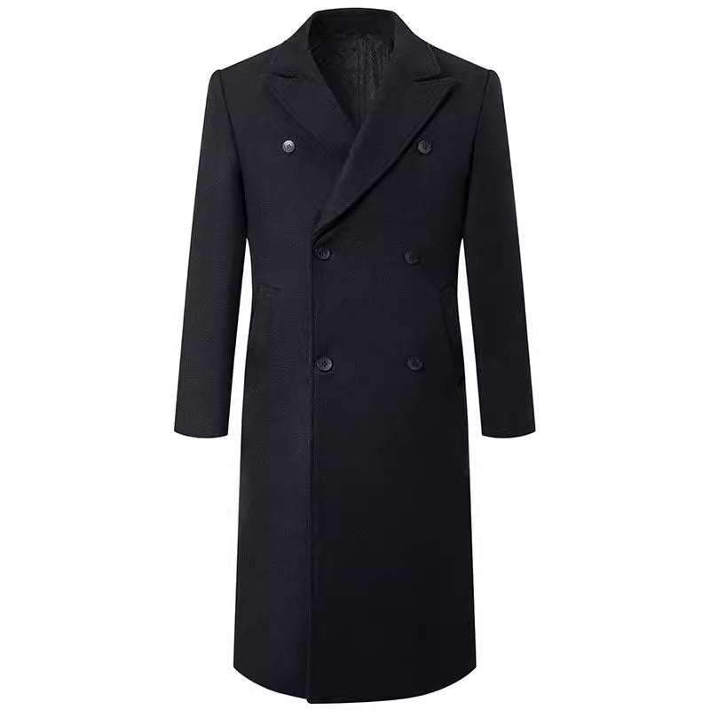Herren eleganter Doppeltbreasted-Mantel aus hochwertigem Material EB