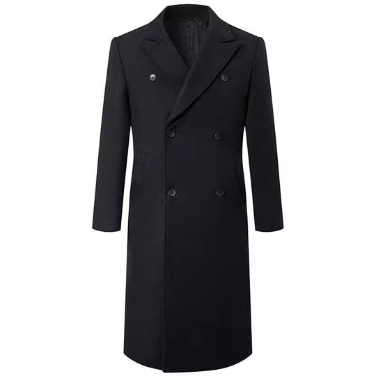 Herren eleganter Doppeltbreasted-Mantel aus hochwertigem Material EB