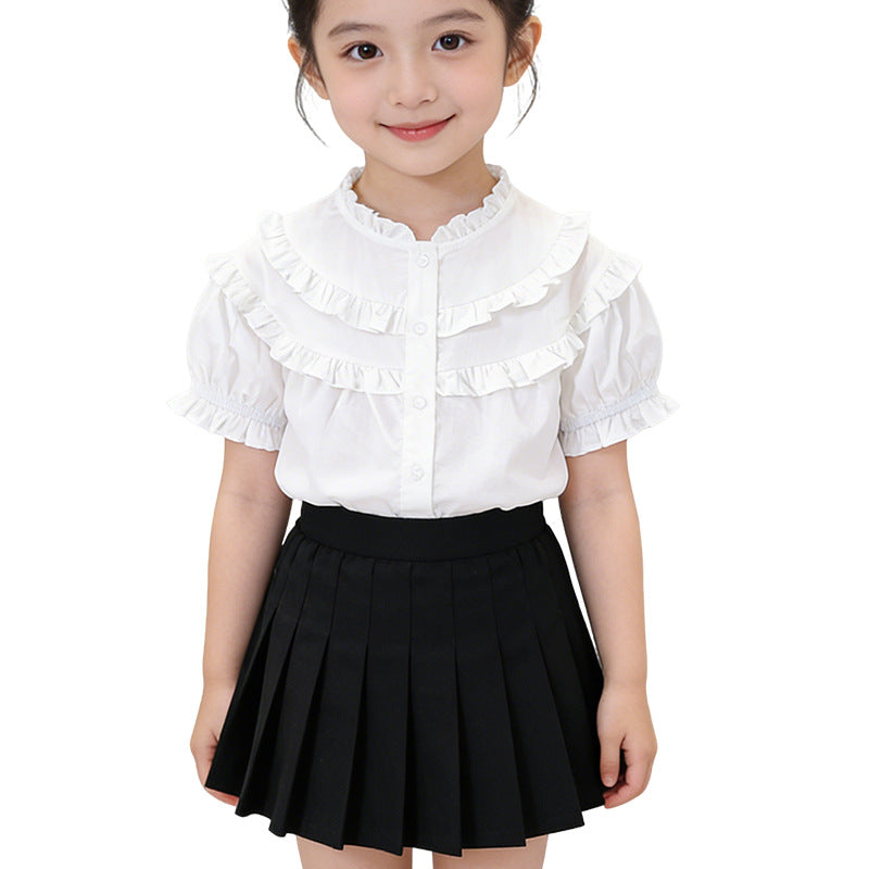Mädchen Rüschenbluse mit elegantem Kragen EB