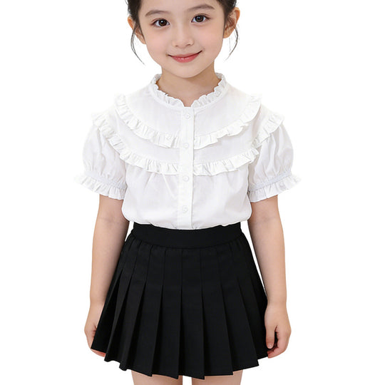 Mädchen Rüschenbluse mit elegantem Kragen EB