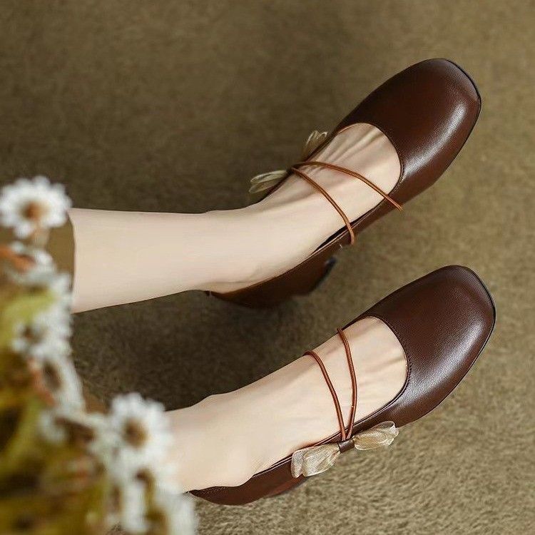 Damen Ballerina mit elegantem Schleifen-Detail und bequemem Blockabsatz EB