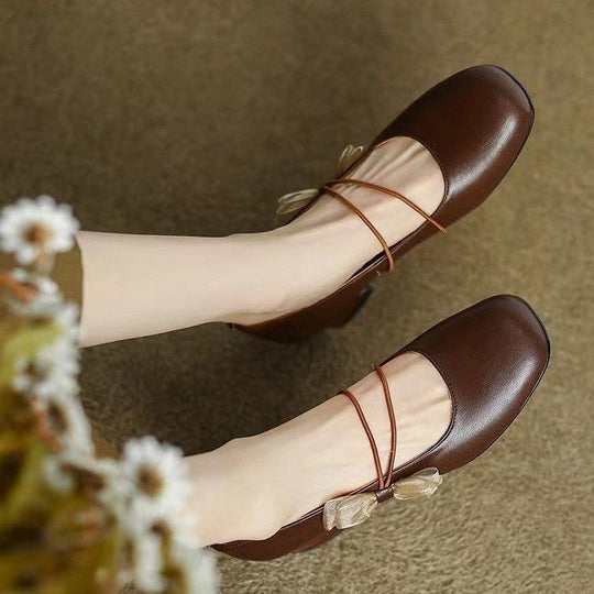 Damen Ballerina mit elegantem Schleifen-Detail und bequemem Blockabsatz EB