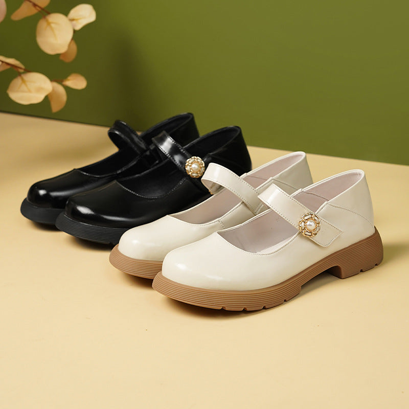 Damen elegante Mary Jane Ballerinas mit Schmuckdetail und rutschfester Sohle EB