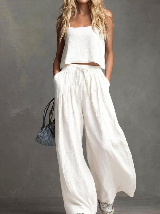 Damen Sommerliches Freizeit-Set mit weitem Oberteil und lässiger Hose EB