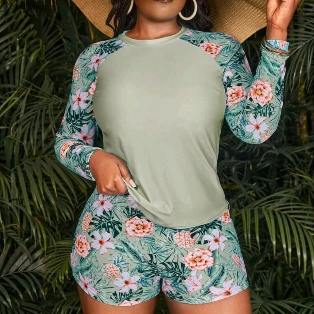Damen UV-Schutz Badeoberteil und Shorts Set EB