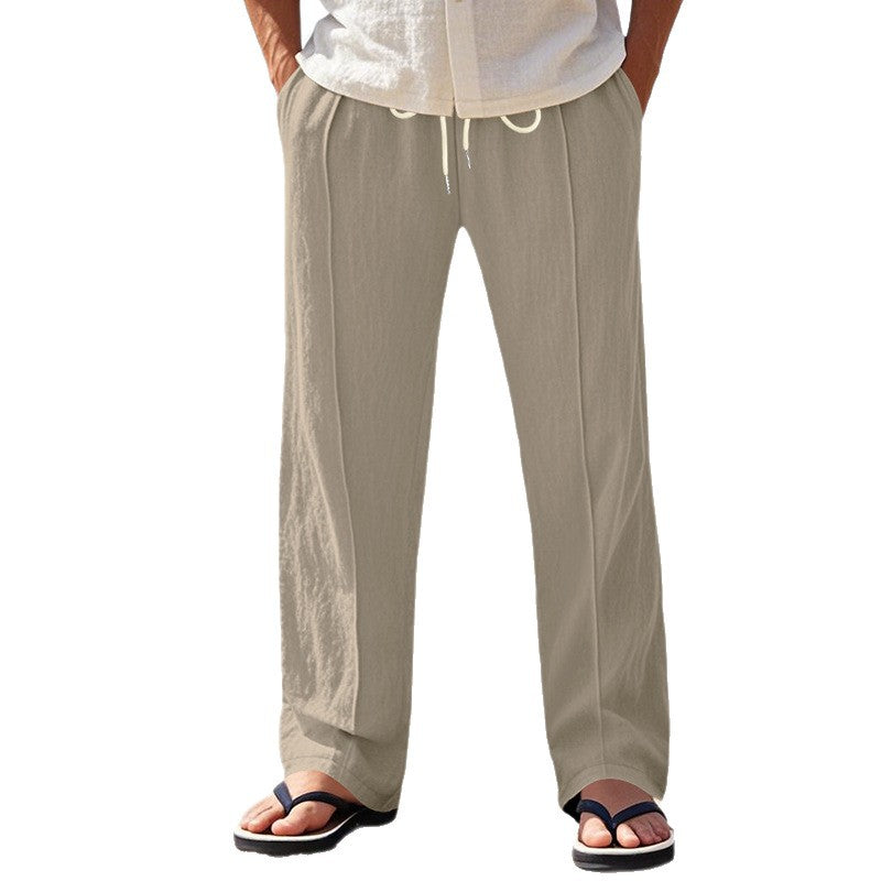 Herren nan Relax-Freizeithose mit elastischem Tunnelzugbund, dekorativer Bügelfalte und seitlichen Eingrifftaschen EB