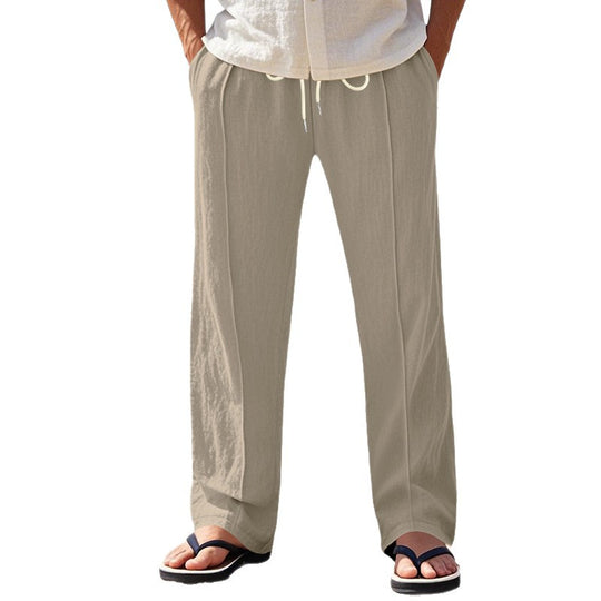 Herren nan Relax-Freizeithose mit elastischem Tunnelzugbund, dekorativer Bügelfalte und seitlichen Eingrifftaschen EB