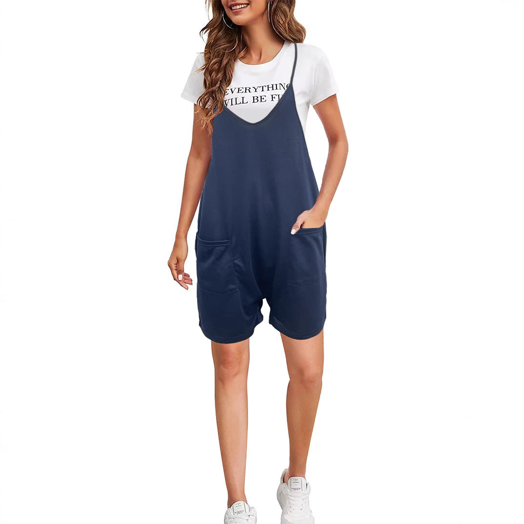 Damen trendiger Latzanzug mit praktischen Taschen EB