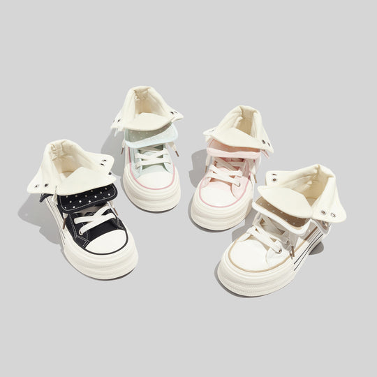 Damen Sneakers mit ausdrucksvoller Klappfunktion und modischem Punktemuster EB