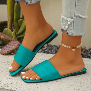 Damen Flauschige Open-Toe Pantoletten EB