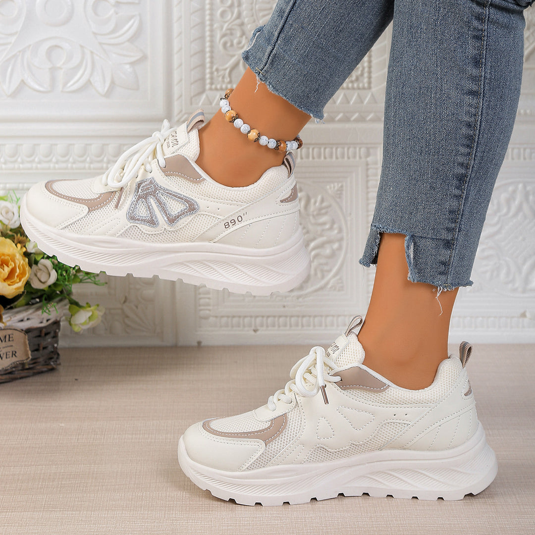 Damen Sportliche Sneakers mit atmungsaktiver Oberflächenstruktur und komfortabler Dämpfung EB