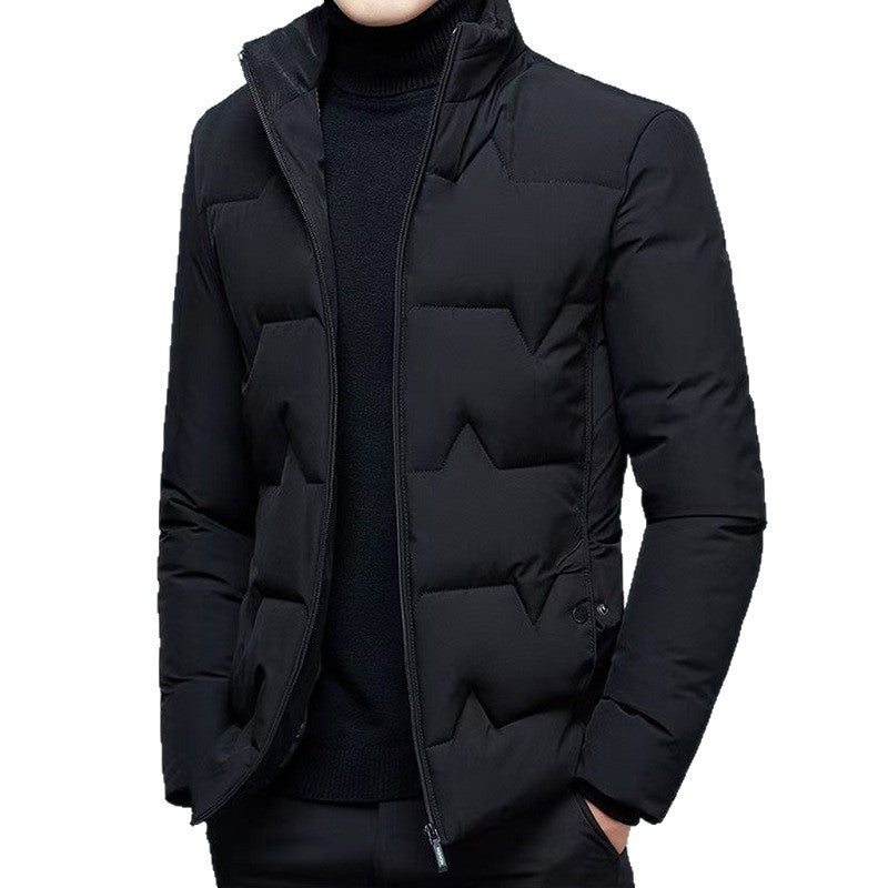 Herren Wattierte Stehkragenjacke mit wasserabweisender Oberfläche und Reißverschlusstaschen EB