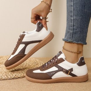 Damen Retro-inspirierte Schnür-Sneaker mit gepolstertem Komfortfußbett EB