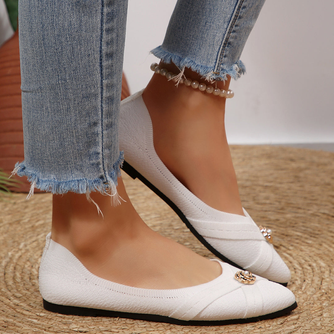 Damen Ballerinas mit dekorativem Schmuckdetail EB