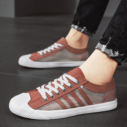 Damen atmungsaktive Sneakers mit rutschfester Gummisohle und modernem Design EB
