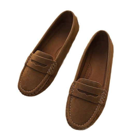 Damen Mokassin-Schuhe mit eleganter Lederverarbeitung EB