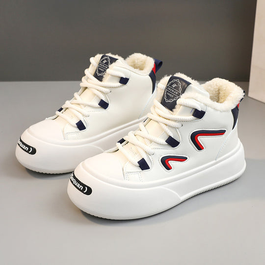 Damen hohe Sneaker mit flauschigem Innenfutter und modischem Design EB