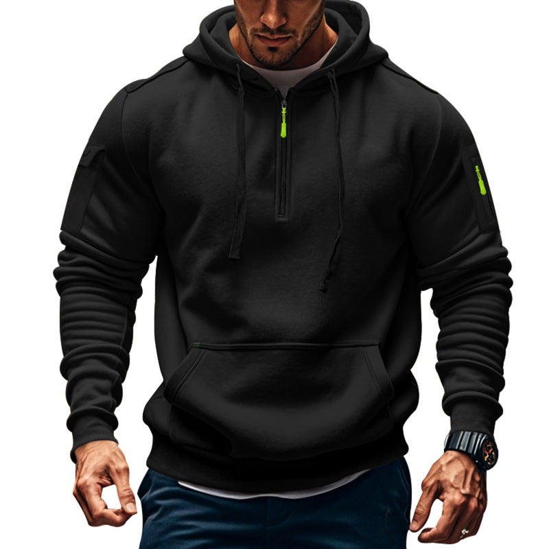 Herren Kapuzenpullover mit modernem Reißverschluss und praktischen Taschen EB