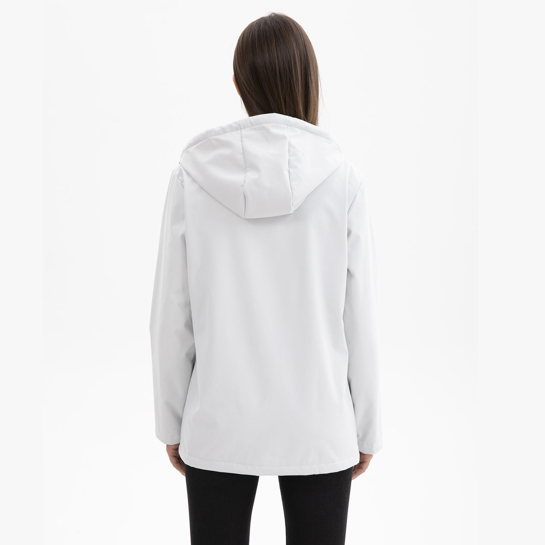 Damen wasserabweisende Outdoorjacke mit verstellbarem Kapuzenkragen EB