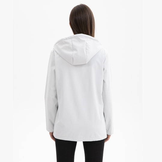 Damen wasserabweisende Outdoorjacke mit verstellbarem Kapuzenkragen EB