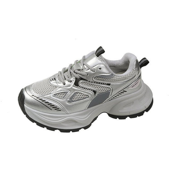 Damen sportliche Sneakers mit atmungsaktiver Mesh-Oberfläche und robustem Sohlenprofil EB