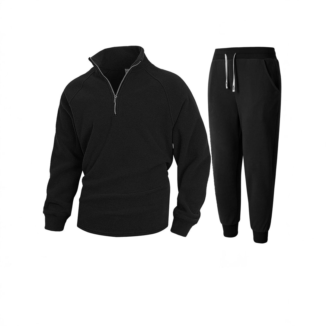 Herren Fleece-Oberteil mit modernem Stehkragen und sportlicher Jogginghose EB