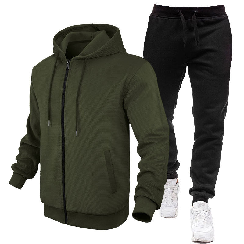Herren Sportlicher Hoodie- und Jogginganzug mit Fleece-Futter und praktischen Taschen EB