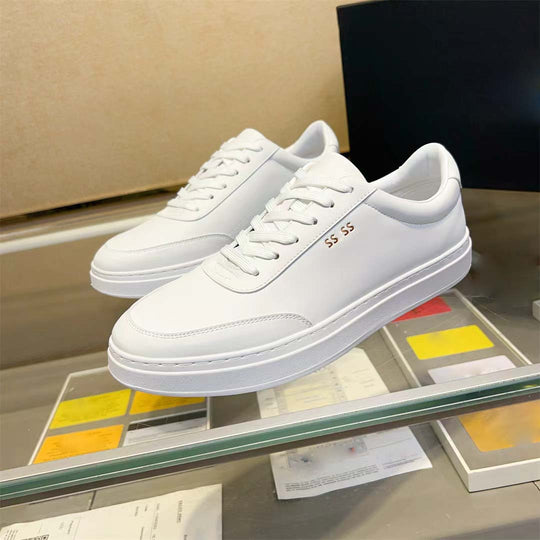 Damen modische Sneakers aus hochwertigem Leder mit komfortablem perforiertem Design EB