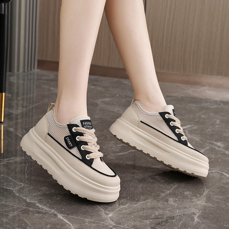 Damen Sportliche Luftige Sneakers mit modischem Plateau-Heel EB
