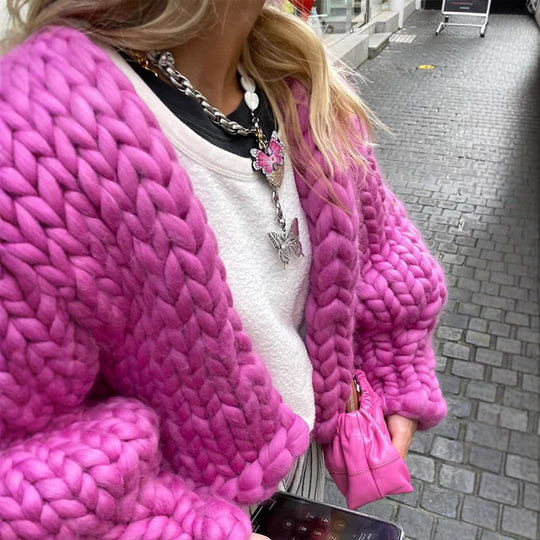 Damen Strickjacke aus kuscheligem Material EB