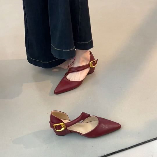 Damen elegante Slingback-Pumps mit modischem Riemchen und stabiler Sohle EB