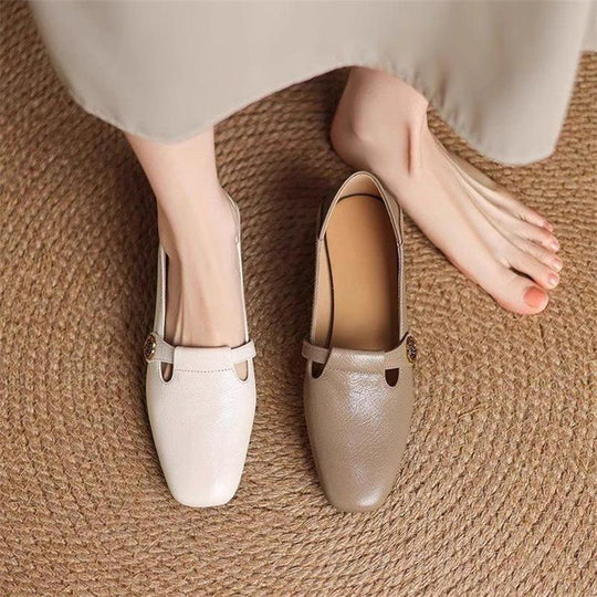Damen Elegante und bequeme Ballerinas mit modischer Schnallenverzierung EB