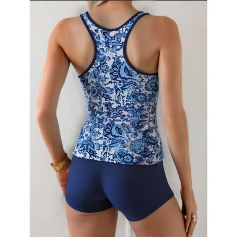 Damen Hochwertiger Sport-Badeanzug mit floralem Muster EB