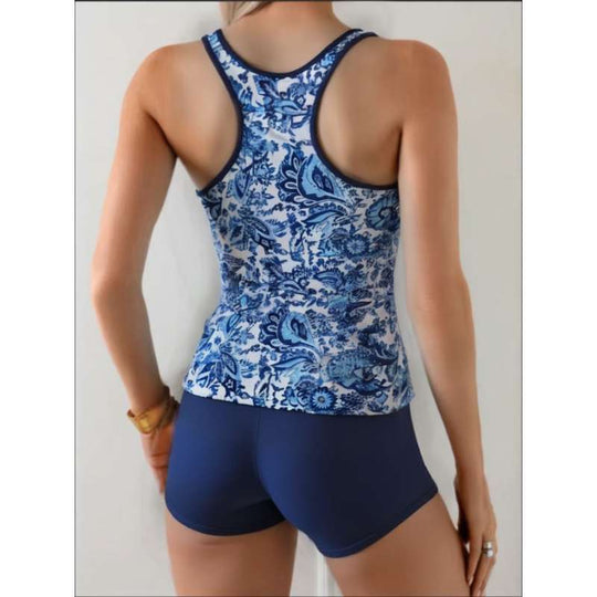 Damen Hochwertiger Sport-Badeanzug mit floralem Muster EB