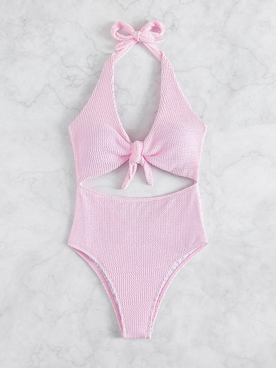 Damen Einteiliger Badeanzug mit raffiniertem Cut-Out und Knotendetail EB