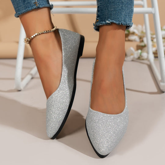 Damen Glitzernde Ballerinas mit elegantem Schnitt EB