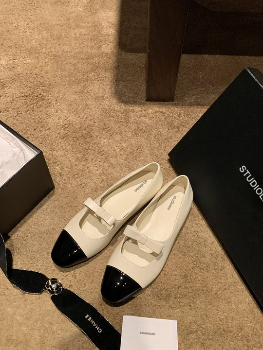 Damen Ballerinas mit dekorativem Schleifenakzent und glänzender Spitze EB